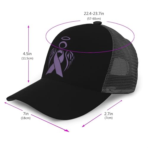 Pancreatic Cancer Awareness Purple Unisex Mesh Baseball Caps - Classic Adjustable Hat2