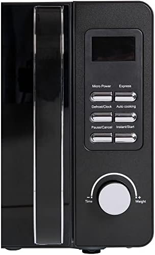 wilko matt black 20l microwave,auto menu with 12 settings microwave, steel ABS 5 power levels including defrost microwave, 26.0cm h x 33.5cm w x 45.4cm d