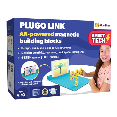 Shifu - Plugo Link - Quebra-cabeças de blocos de construção magnéticos | Brinquedos de menta de 5 a 10 anos | Jogos de engenharia educacional | Presente para meninos e meninas (baseado em aplicações)