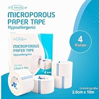 JFA Medical Mikroporöses Fixierpflaster 2,5 cm x 10 m – Chirurgisches Heftpflaster aus Papier, Medizinisches Klebeband zur Wundfixierung, 4 Rollen – Ansicht 6