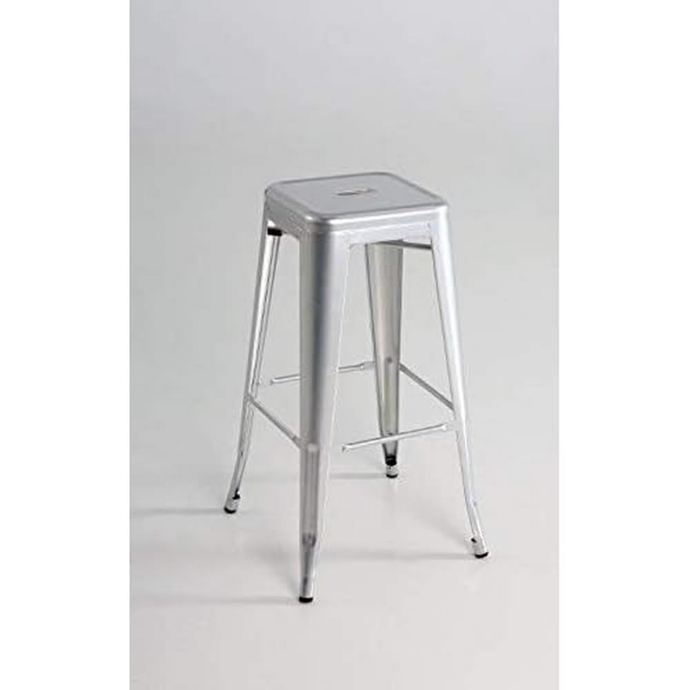 Kit Closet 5020519013 - taburete alto de metal, plata, 76 x 43 x 43