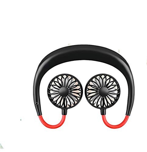Portable Hanging Neck Sports Fan - Hands Free USB Rechargeable Personal Wearable Neckband Fan Battery Operated with 3 Level Air Flow Headphone Design Cooling Head Fan Mini Necklace Fan for Office