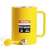 TOORGO 50T 4Inch Stroke Porta Power Single Acting Lifting Cylinder for Shipbuilding, Machinery and Industry,Automatically Retract Split Hydraulic Cylinders Jacks, Yellow
