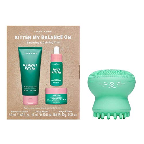 I DEW CARE Kitten My Balance On (Serum, Foam Cleanser, Wash-off Mask Set) + Pawfect Face Scrubber Bundle