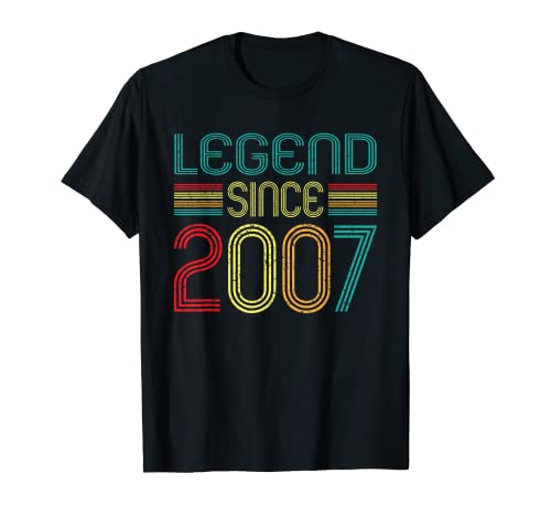 Legend Since 2007 Retro 15 Years Old Vintage 15th Birthday Camiseta
