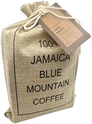 1 LB FRESH, AUTHENTIC Jamaica Blue Mountain Coffee Beans | Dark Roast | Burlap Bag | Makes a Great Gift!