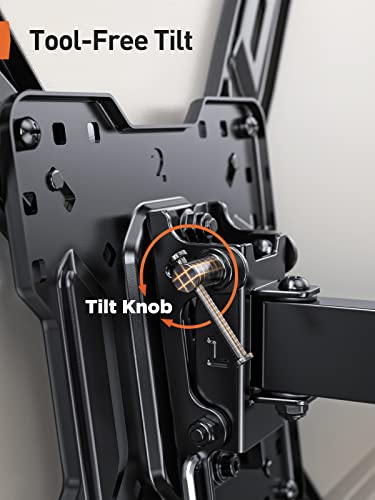 Perlegear Ul Listed Full Motion Tv Mount For Most 26–60 Inch Flat Or Curved Tvs Up To 82 Lbs, Wall Mount Tv Bracket With Articulating Arms, Tool-Free Tilt, Swivel, Extension, Max Vesa 400X400Mm, Pgmf3 #TOP3