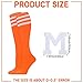 Mepase 2 Pcs Letter M Halloween Costumes Women Team Group Knee High Socks and Letter M Orange Stripe Tube for Party Holiday Dress up Candy Costume for Halloween Christmas