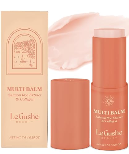 LE GUSHE All-in-One Face Balm Stick - Under Eye Brightener, Anti-Aging Under Eye Balm Stick with Salmon Roe Extract & Collagen - For Fine Lines & Wrinkles - Use on Face, Forehead, Neck