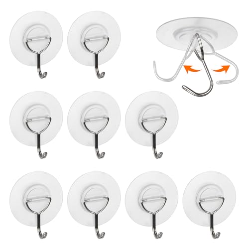 GOTFUN 10 Stück Selbstklebende Haken,Wasserdichter Klebehaken Extra Stark Haken Wandhaken Selbstklebend für Küche Bad Toilette Türwand, Ohne Bohren (5kg Max)
