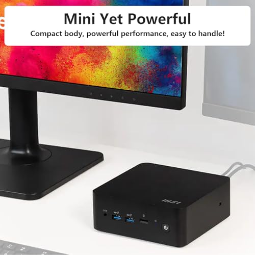 Image of msi Cubi NUC Business Mini Desktop, 10-Core Intel Core 5 120U Processor, 16GB DDR5 RAM, 1TB SSD, Support 4-Monitor 4K, Thunderbolt 4, HDMI, MicroSD Card Reader, Wi-Fi 6, Windows 11 Pro