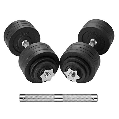 papababe Adjustable Dumbbells Cast Iron with Connector 40 50 65 105 200, Adjustable Dumbbell Sets, Lifting Dumbells. (52.5, Pair)
