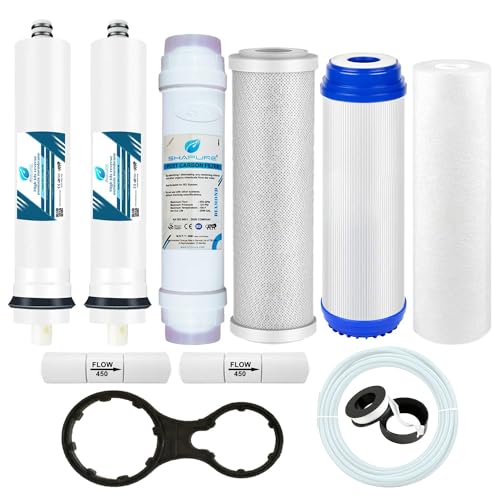 Image of SHAPURE 25 LPH RO Water Purifier Filter Replacement Service Kit with CTO GAC Spun (PP) 2 Membrane Spanner Pipe Teflon | 25 Liter Water Purifier Filter Set