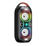 Wireless Big Bluetooth Party Speakers, Portable Outdoor Speaker 120dB Loud Sound with RGB Lights, Dual 4' Speakers, FM Radio, USB, TF Card, AUX, Mic Input, TWS Mode - Home & Patio Rechargeable Music