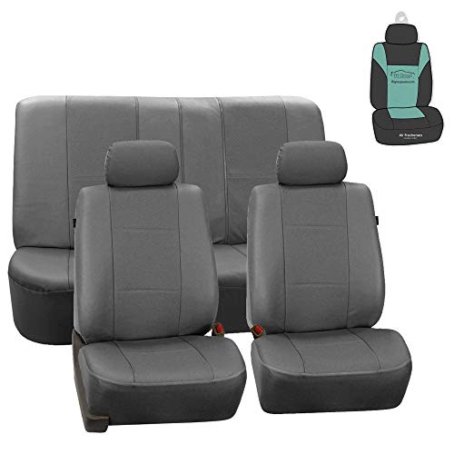 Fh Group Deluxe Leatherette Car Seat Covers, Airbag Compatible And Split Ready, Full Set With Gift - Universal Fit For Cars Trucks And Suvs (Gray) Pu007112 #TOP19