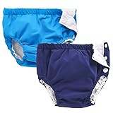 IjnUhb 1Pack 2 Pack Baby Reusable Swim Diapers,Washable Pants for 0-3 Years Toddlers Boys Girls Swimming Lesson Shower Gifts (NavyBlue 3-4 Years)
