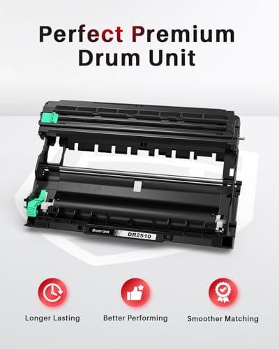 Halloya DR2510 Trommel Kompatibel für Brother DR-2510 DR2510 Trommel für Brother HL-L2400DWE HL-L2400DW HLL2445DW DCP-L2620DW DCP-L2627DW DCPL2660DW MFC-L2835DW MFC-L2827DW MFC-L2800DW MFC-L2860DWE