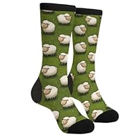 Funny Sheep Women Men Walking Socks Non Slip Sports Socks Moisture Wicking Crew Sock For Work Running Hiking