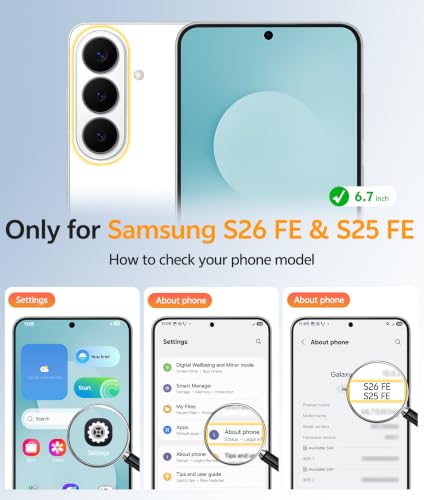 Image of FNTCASE for Samsung Galaxy S26 FE Case / S25 FE Case, with Screen Protector