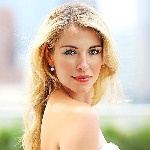 Starchenie Heart Earrings 925 Sterling Silver Birthstones Leverback Earring Gift for Women3