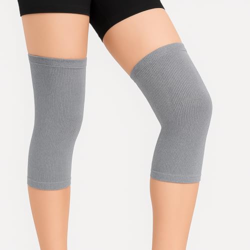 Image of Unisex Grey Knee Cap | Adjustable Support for Knee Pain Relief & Injury Prevention | Breathable, Comfortable & Durable | Ideal for Sports, Recovery & Daily Use - (Size - M)