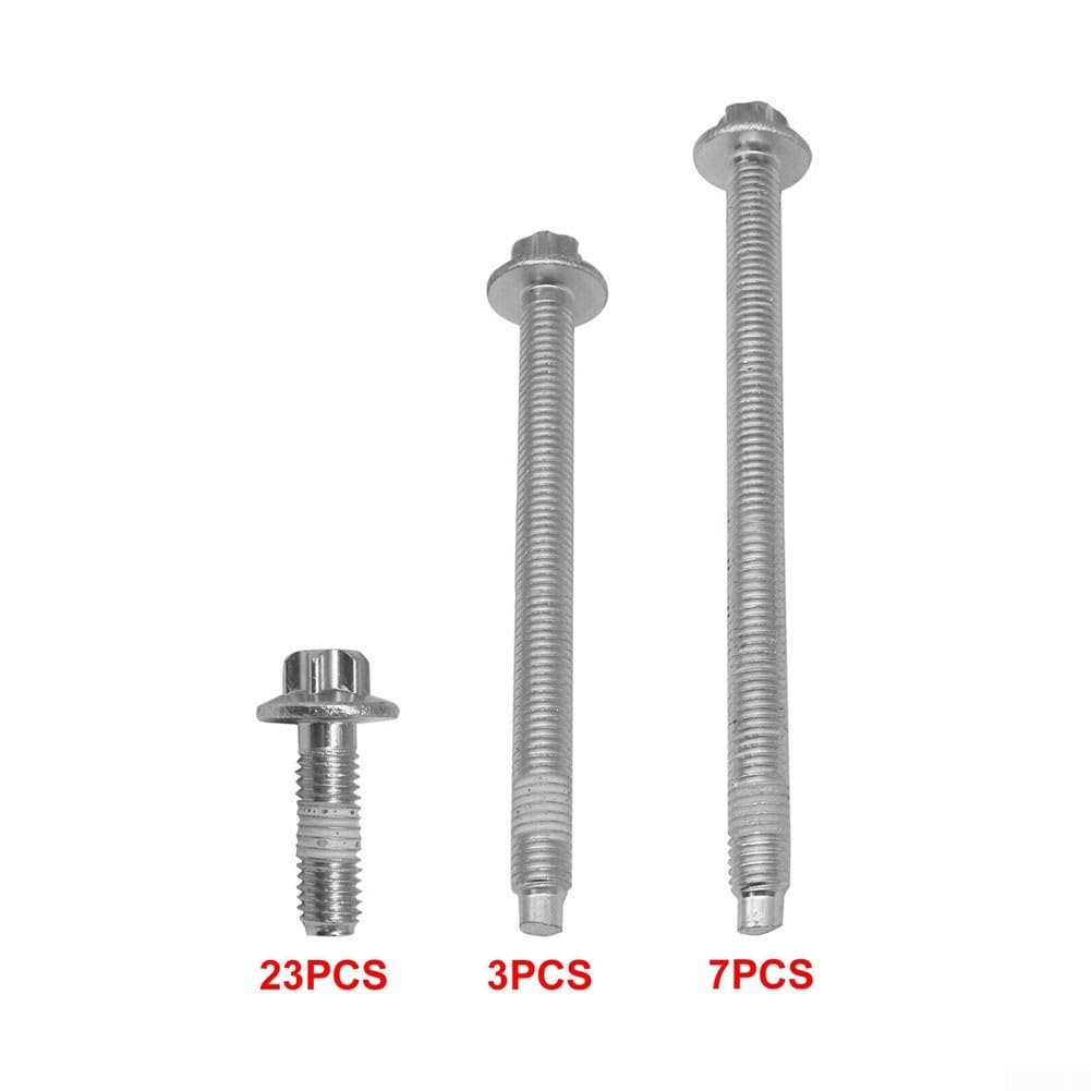 Juego de 33 tornillos para cárter de aceite de motor, de aluminio, compatibles con BMW Serie 1 E81 E82 E87 E88 F20 F21 así como 3 unidades E90 E91 E92 E93, OEM 11132210959