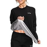Sauna Suit for Women Weight Loss，Sweat Sauna Jacket Gym Workout Sweat Suits for Women（BLACK TOP...
