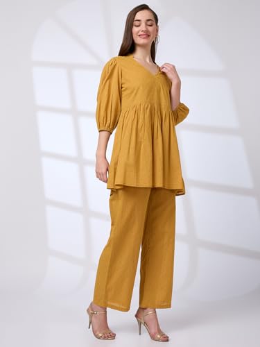 Image of Globus Women Co-Ord Set (GS573506 Yellow XS)