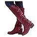 Fulidngzg Stiefel Damen mit Absatz Elegant Vintage Outdoor Wasserdicht Rutschfest Cowboystiefel Winter Gefüttert Warm hochwertige Winterstiefel Winterschuhe Schneestiefel