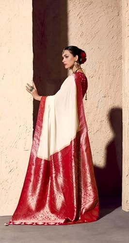 Generic red banarasi silk saree – image 3