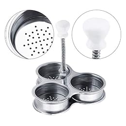 Sorandy 3 Caves Egg Cooker, Stainless Steel Egg Boiler with 3 Compartment Steamer Design for Fast Cooking, Ideal for Small Kitchen Dormitory RV Travel (Silver)