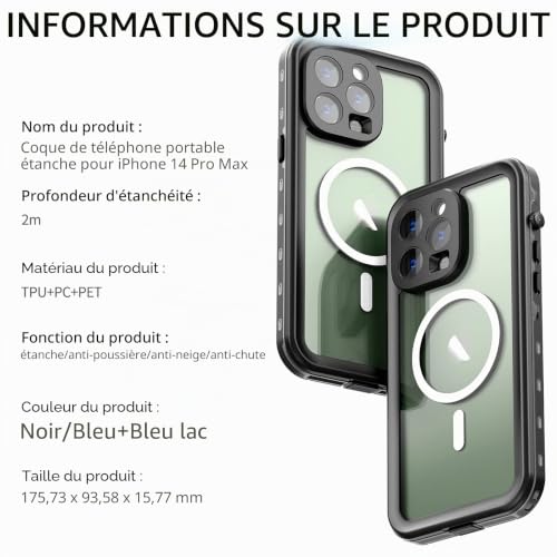 Coque étanche iPhone 14 Pro Max BDIG protection intégrale 360