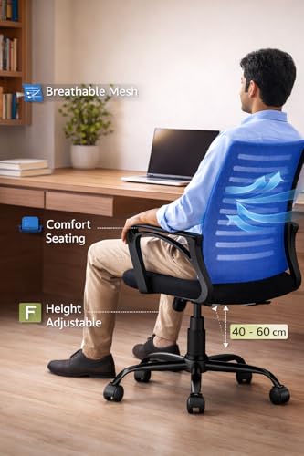 Image of Ergonomic 360 Swivel Office Chair for Home & Office Work with Back Support |Tilting & Height Adjustable Mechanism | Revolving Computer Chair for Home Study Use | Gaming Style Boss Chair
