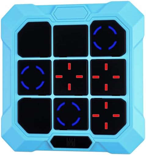 Tic Tac Toe Game, 6-in-1 Electronic Tic Tac Toe with Mute & Rechargeable - Handheld Travel Board Game for Kids Ages 4+, Adults, Family - Educational Learning Toy for Boys Girls,Blue