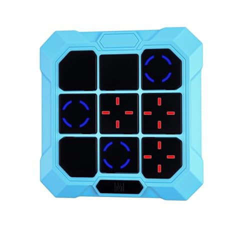 VDPDO Tic Tac Toe Game, 6-in-1 Electronic Tic Tac Toe with Mute & Rechargeable - Handheld Travel Board Game for Kids Ages 4+, Adults, Family - Educational Learning Toy for Boys Girls，Blue