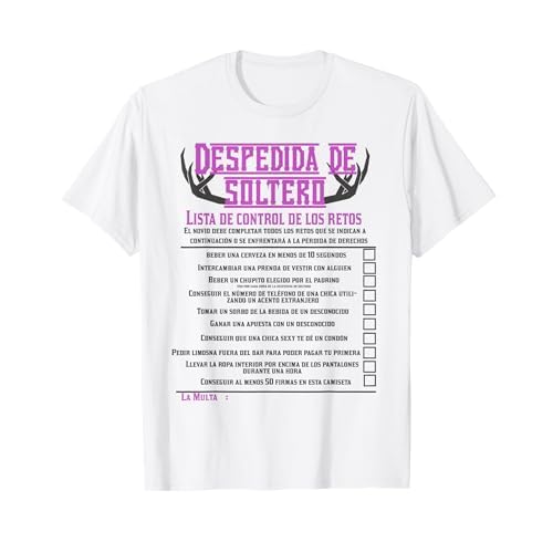 Lista de Control del Desafío Atrévete | Despedida de Soltero Camiseta