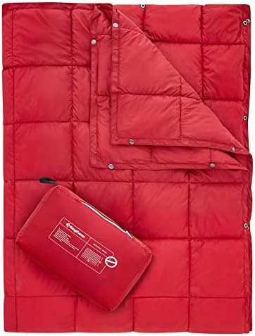 KingCamp Camping Blanket Lightweight, Multifunctional Warm Puffy Outdoor Blanket with Snap Button, Water Repellent, Packable, for Travel, Airplane, Hiking, Picnic