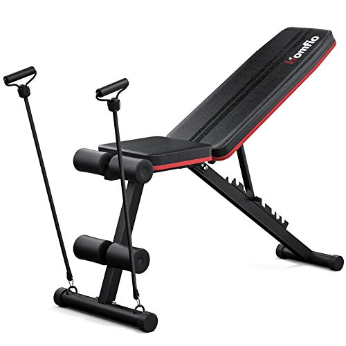 Homfio Weight Bench for Full Body Workout, Adjustable and Foldable Workout Bench Press for Strength Training Benches, with Fast Folding Incline Decline Exercise Workout Utility Gym Bench Bench for Home Gym