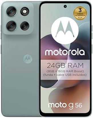 Moto g56 5G 24GB (8GB+16GB RAM Boost)/256GB Gris, Durabilidad Mil...