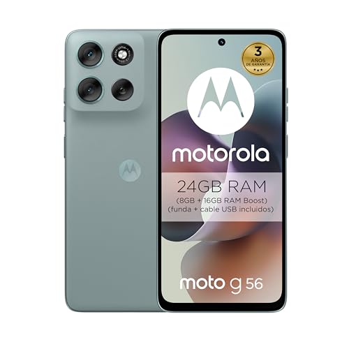 Moto g56 5G 24GB (8GB+16GB RAM Boost)/256GB Gris, Durabilidad Militar, IP68/69, Corning Gorilla® Glass 7i, Pantalla 6.72