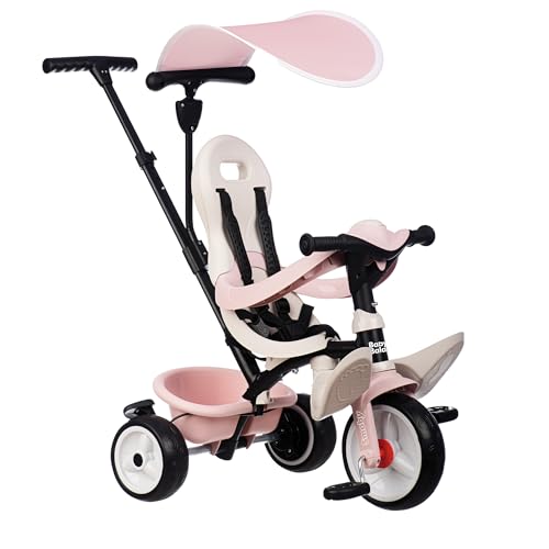 Smoby – Triciclo Baby Balade Rosa progresivo 3 en 1 que combina seguridad, comodidad y diversión. Smoby.