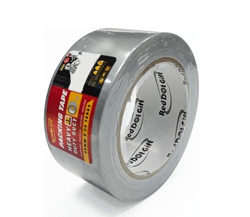 Red Dot Gift 48mm X 25y Heavy Duty Waterproof Silver Duct Tape Strong Adhesive Duct Tape Bulk for Indoor Outdoor Repairs Tear by Hand. (1-Pack)