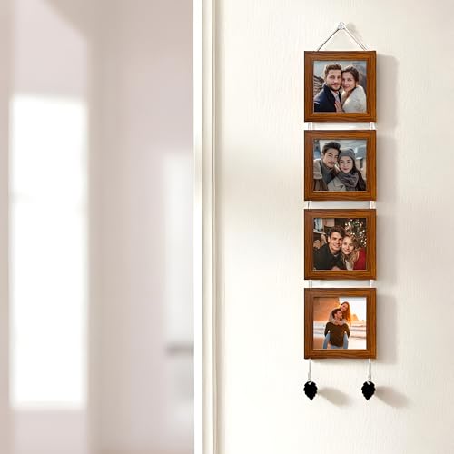 Art Street Photo Frame For Wall Decor Hanging Picture Frame For Home and Office Decoration, Valentine Day Gift (Brown, Set Of 4) - 5x5 Inches Art Stre