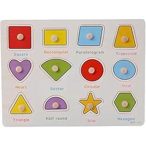 Shapes Puzzle Wooden for Toddlers 3+ Years Old – Montessori Educational Shape Toy with Sorting Board & Colorful Blocks – Preschool Learning Toy for Boys & Girls – Color & Shape Recognition