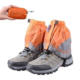 TRIWONDER Gaiters Low Gators Lightweight Waterproof Ankle Gaiters For Hiking Walking Backpacking (Orange & Gray)