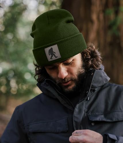 Image of Bigfoot Beanie for Men - Sasquatch Hat Winter Knit Cuffed Beanie for Women - Bigfoot Gifts for Christmas & New Year