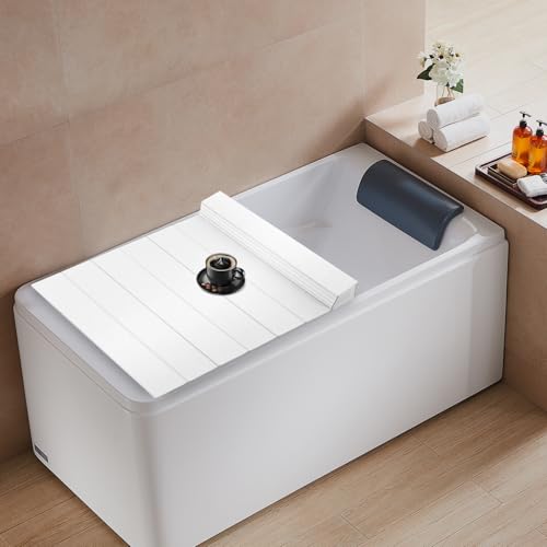 EGBNSY Badewanne Abdeckung Faltbare Badewanne Brett 170x75cm Faltbare Badewannenablage Badewannenabdeckung mit Wasserdicht Staubdicht Wärmespeichernd Badewanne Zubehör für Badezimmer & Spa