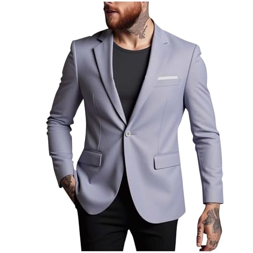 Men's Suit Blazer Business Casual Sport Coats Slim Fit One Button Lapel Suit Jackets for Wedding Party Prom Dinner