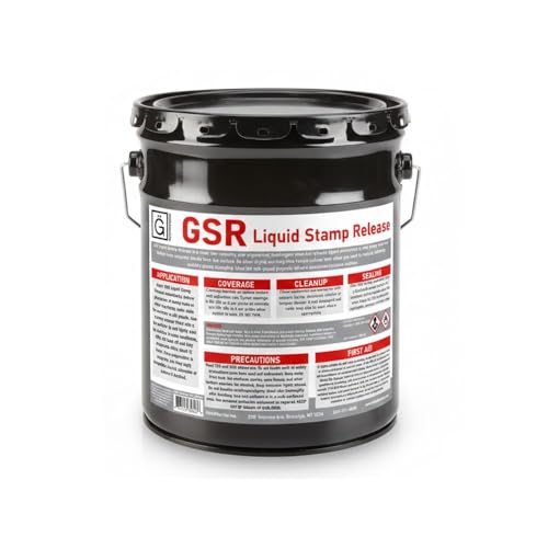 G-SR Liquid Stamp Release & Bond Breaker for Stamped Concrete and Overlays - Clear Residue-Free Formula for Texture Mats, Skins, and Rollers – 5 Gallon – Solvent-Based Concrete Release Agent