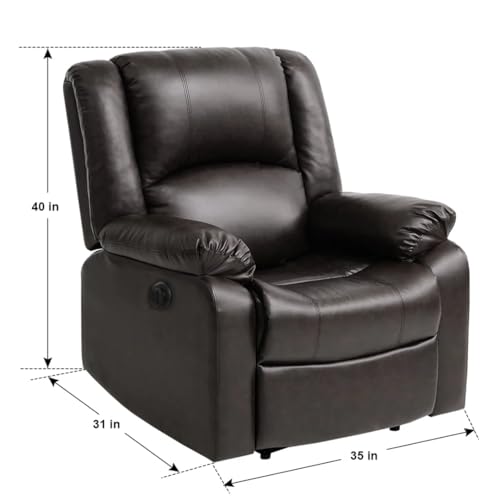 Image of Seventh Heaven Phoenix 1 Seater Motorised Recliner | Single Sofa Chair for Living Room Comfort | Ergonomic Design (Leatherette - Brown)